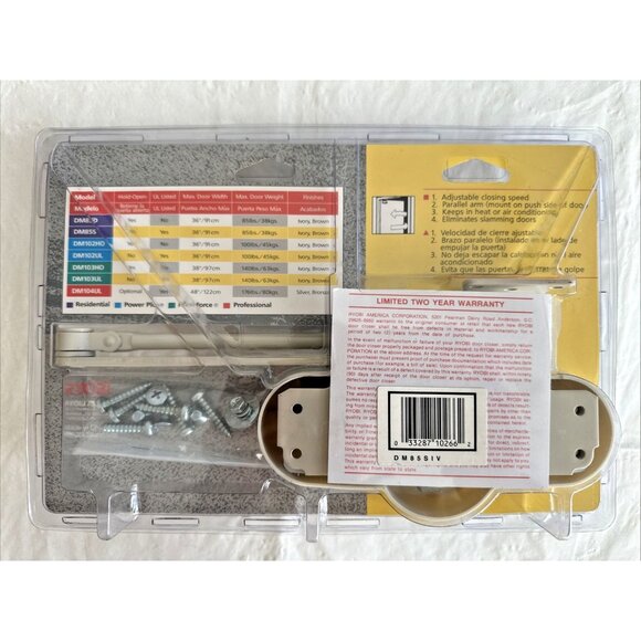Ryobi Doorman Door Closer DM85SIV Non Hold-Open For Doors Up To 85 lbs BRAND NEW - Picture 5 of 7